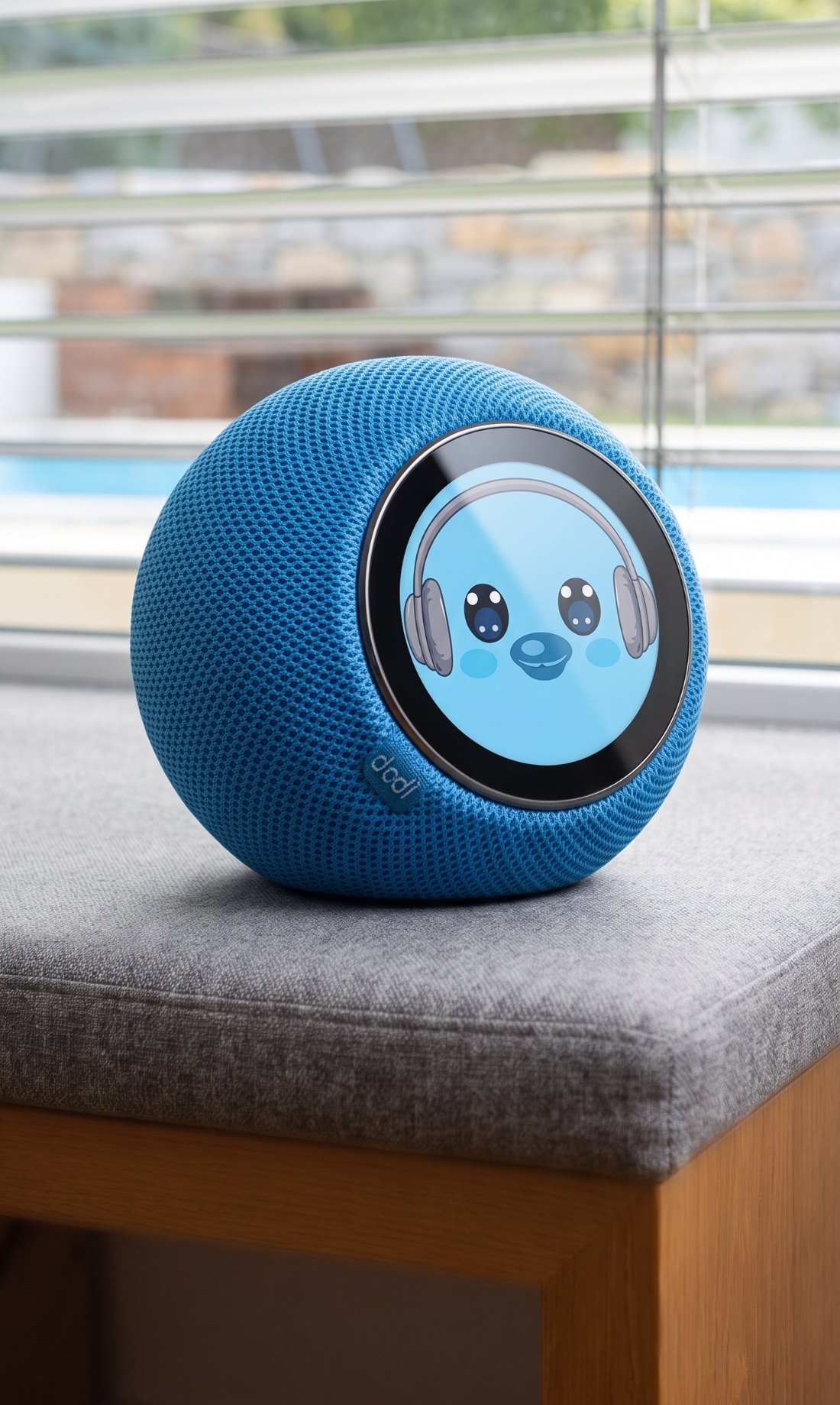 The dodi Companion, a soft blue spherical device with a friendly face