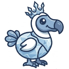 The Apex dodi, a majestic crystal dodo wearing an ice crown
