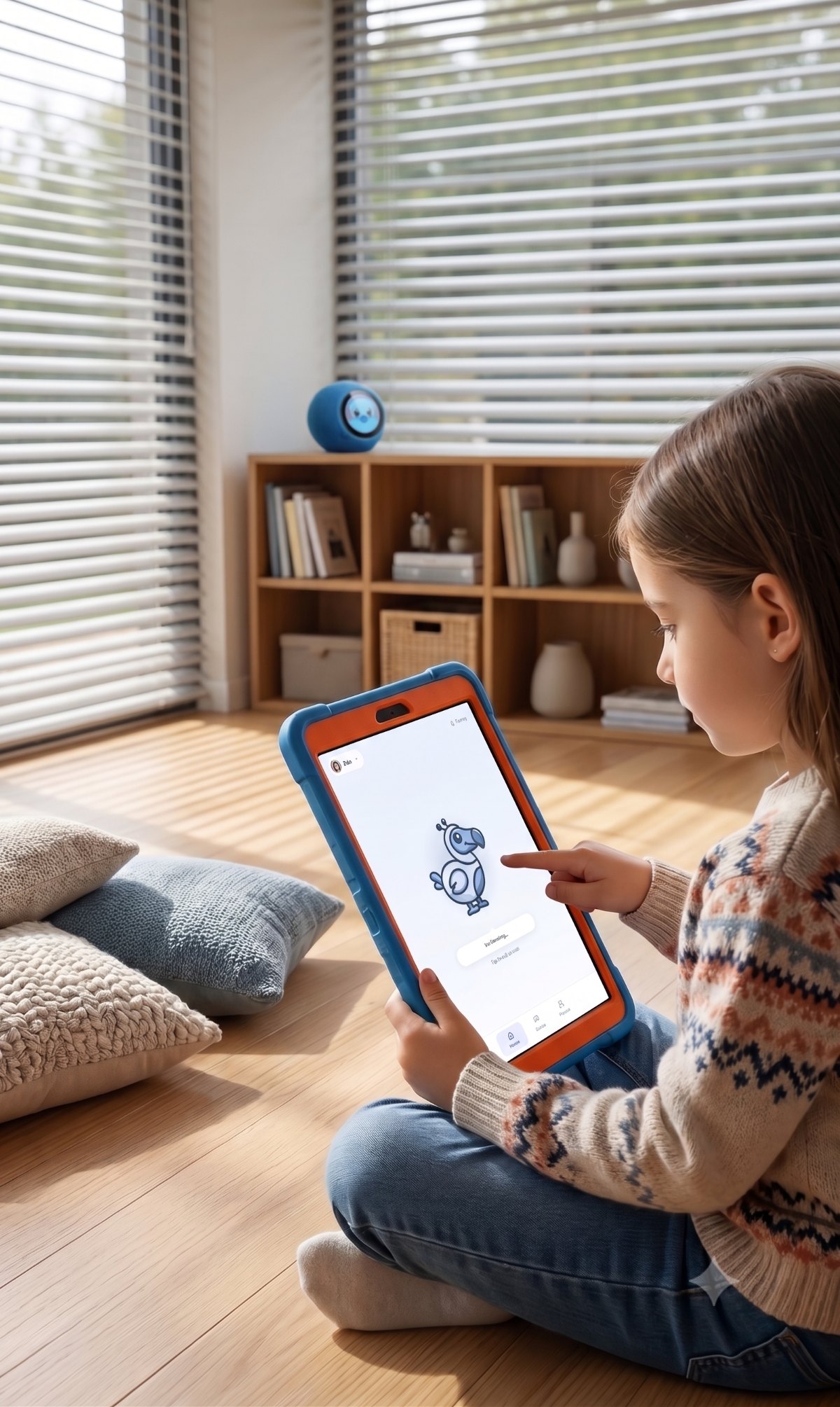 Child using the dodi app on a tablet